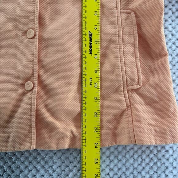 Eileen Fisher Jacket Womens S Orange Cotton Textured Lightweight Button Front - Picture 8 of 13